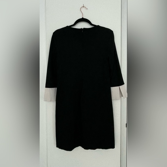 Carmen Marc Valvo Black Dress 3/4 Sleeves Size 8 - Picture 3 of 7